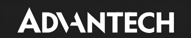 the logo of Advantech on a black background with white letters